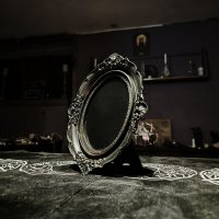 Specchio Nero Artigianale cornice nera