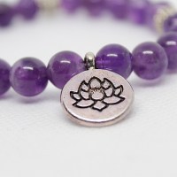 Bracciale ametista con fior di loto