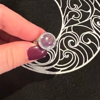 Anello regolabile con ametista tonda